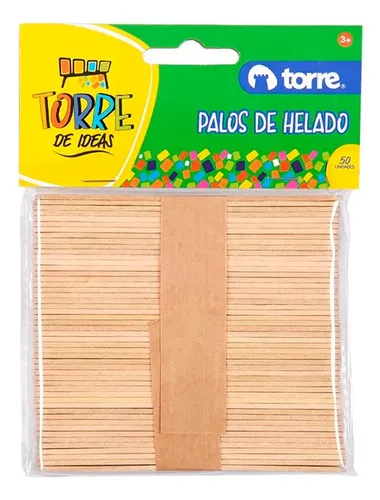 Palos De Helado Madera Natural 50 Unidades