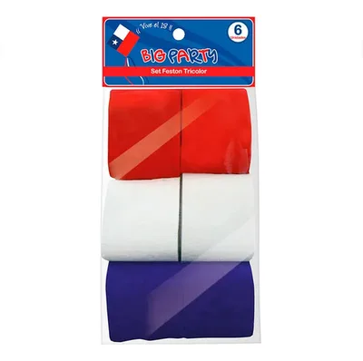 Set Festones Decorativos Papel Crepe Tricolor