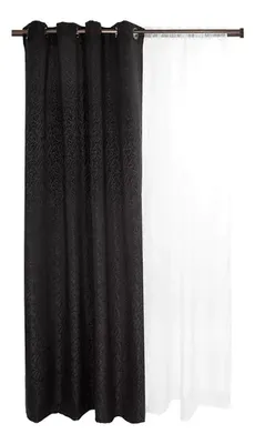Set Cortinas Navidad Polialgodón Negro 8 Piezas Negro