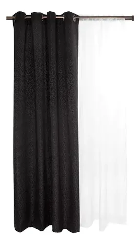 Set Cortinas Navidad Polialgodón Negro 8 Piezas Negro