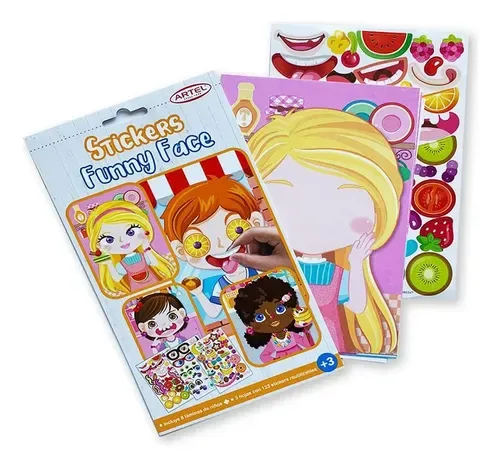Álbum Stickers Funny Faces Infantil Artel
