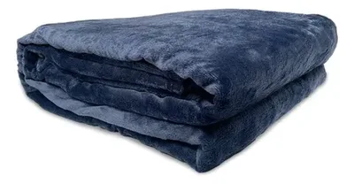 Frazada Flannel Térmica 1.5 Plazas Poliéster Azul Marino
