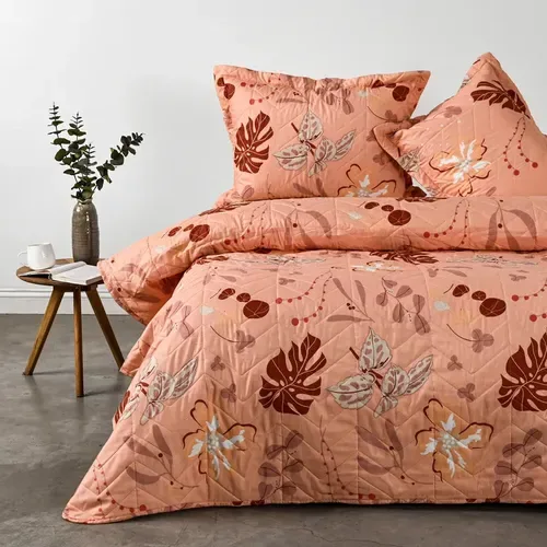 Quilt Estampado 2 Plazas Microfibra Dill Coral Claro