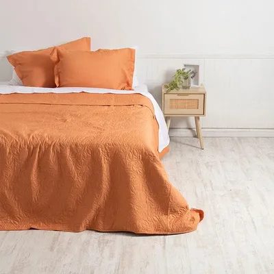 Quilt Cordoba Reversible 2.5 Plazas Poliéster Terracota