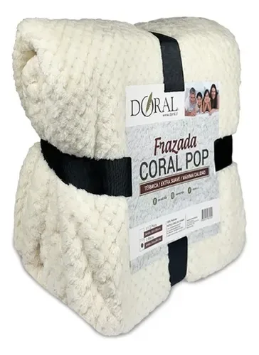 Frazada Térmica Coral Pop 2 Plazas Poliéster Coral Claro