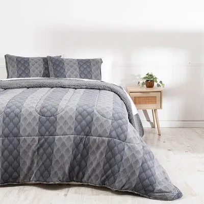 Plumón King Coral Estampado Sherpa Poliéster Coral