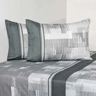 Set De Sábanas Estampadas 144 Hilos 2 Plazas Polycotton Verde Oscuro