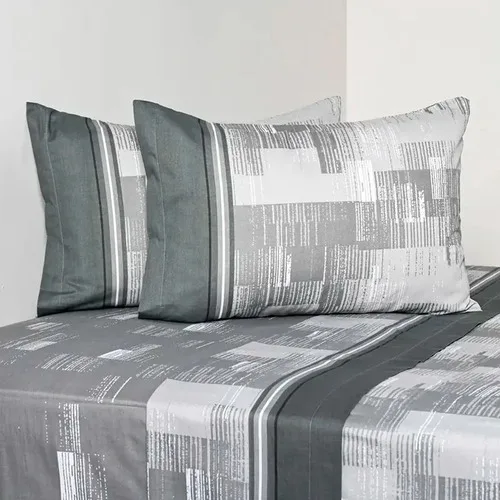 Set De Sábanas Estampadas 144 Hilos 2 Plazas Polycotton Verde Oscuro