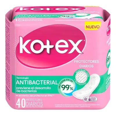 Protectores Femeninos Diarios Kotex Antibacteriales