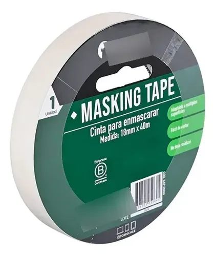 Cinta Masking Tape Crema 18mm X 40m