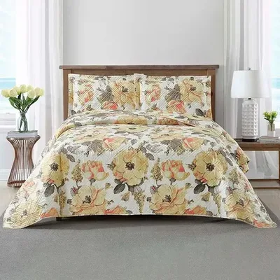 Quilt Estampado 1.5 Plazas Poliéster Andes Verde