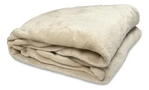 Frazada Flannel Térmica 1.5 Plazas Poliéster Beige