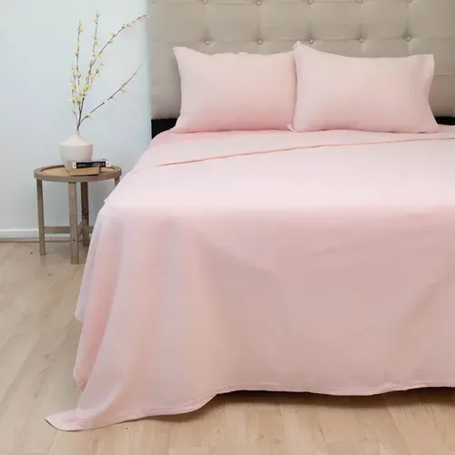 Set De Sábanas Polar Bicolor King Soft Touch Rosa