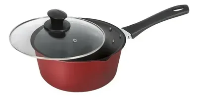 Cacerola Aluminio Antiadherente 16cm Con Tapa Vidrio