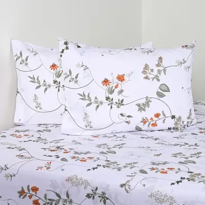 Set De Sábanas 200 Hilos Estampadas 2.5 Plazas Verde Oscuro