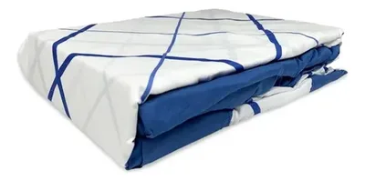 Set De Sábanas Aterciopelada 1.5 Plazas Poliéster Azul