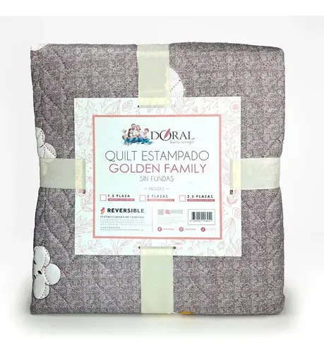 Quilt Hotpress Reversible 1.5 Plazas Poliéster Gris