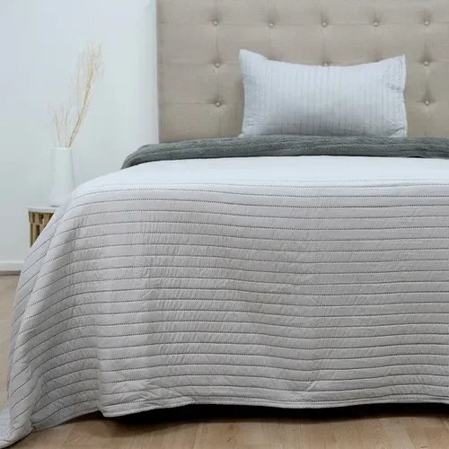 Quilt Hotpress Sena Con Sherpa 1.5 Plazas Gris Gris