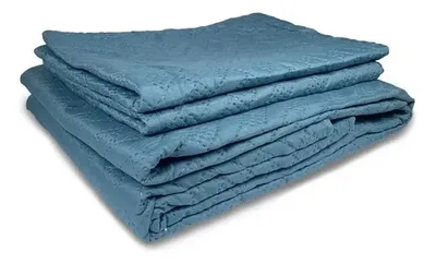 Quilt Liso 2 Plazas Poliéster Azul Azul