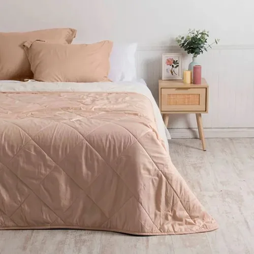 Plumón Sherpa Emboss Microfibra 2.5 Plazas Térmico Coral Claro