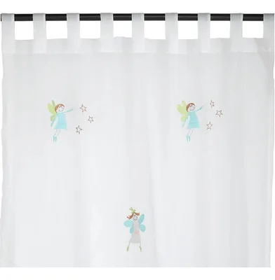 Cortina Velo Bordado Poliéster 140x230cm Blanco