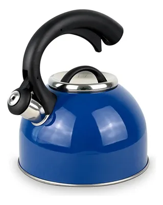Tetera Acero Inoxidable 2.5 Litros Con Silbato Azul