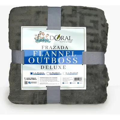 Frazada Flannel Poliéster 1.5 Plazas Térmica Gris Oscuro