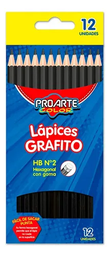 Lápiz Grafito Hexagonal Hb Nº2 Con Goma