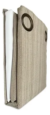 Cortina Emilia Rústica Poliéster Combo 8 Piezas Beige
