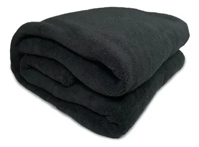 Frazada Flannel Térmica Suave Poliéster Negro