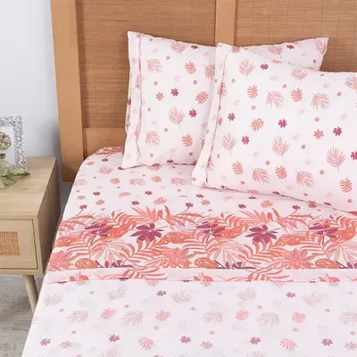 Set De Sábanas Microfibra 2 Plazas Estampado Verde Oscuro