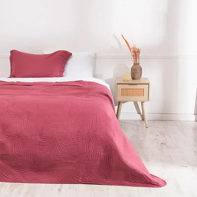 Quilt Cordoba Reversible 1.5 Plazas Poliéster Coral Claro
