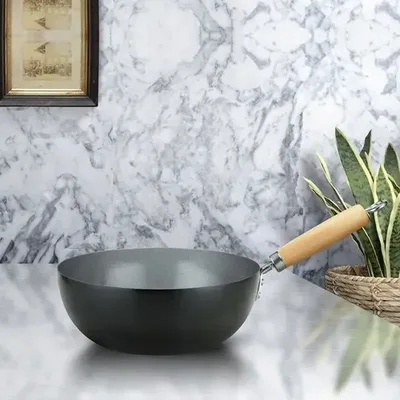 Wok Antiadherente Titanio 24cm Acero Carbono