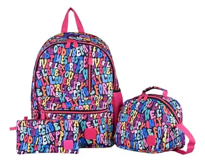 Mochila Escolar Set Completo Con Lonchera Y Estuche