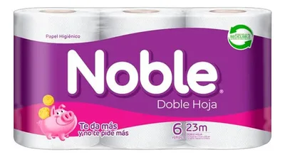 Papel Higiénico Doble Hoja 23 Metros Pack 6 Rollos
