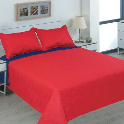 Quilt Bicolor Hotpress 2 Plazas Poliéster Coral Claro
