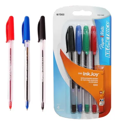 Bolígrafo Inkjoy Punta Media Set 4 Colores Amarillo