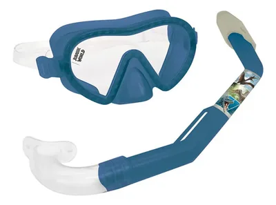 Máscara Y Snorkel Infantil Jurassic World Dinosaurios Coral Claro
