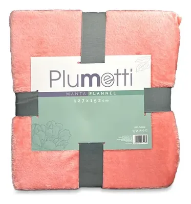 Manta Flannel Poliéster Suave 127x152cm Coral Claro