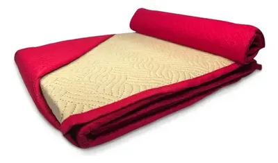 Quilt Hotpress Liso Bicolor 1.5 Plazas Poliéster Coral Claro