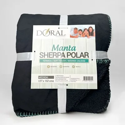 Manta Sherpa Polar Térmica Soft Touch Negro