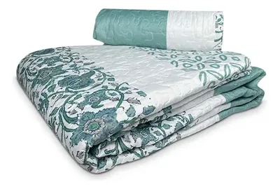 Quilt Estampado Reversible 2 Plazas Poliéster Verde