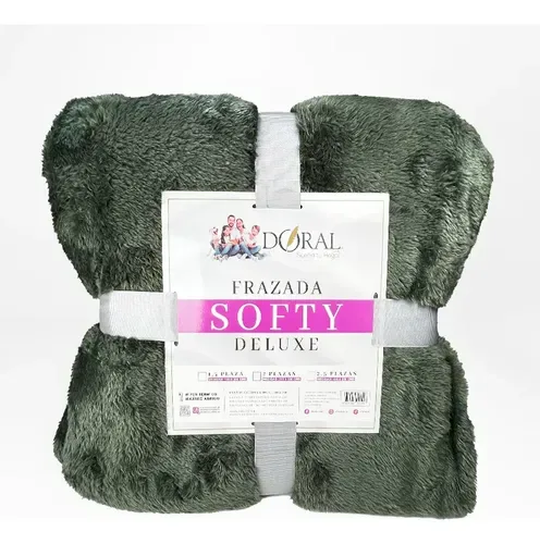 Frazada Softy Térmica 2 Plazas Poliéster Verde