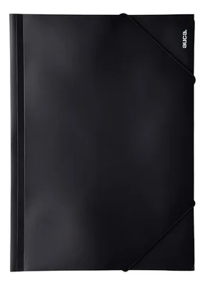 Carpeta Pvc Cartera Con Elástico Negra Negro