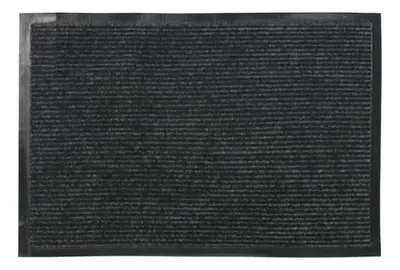 Alfombra Limpiapiés Poliéster Líneas Negro Blanco Negro/blanco