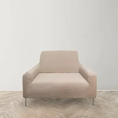 Funda De Sillón Anastasia Cuadrado Poliéster Coral Claro