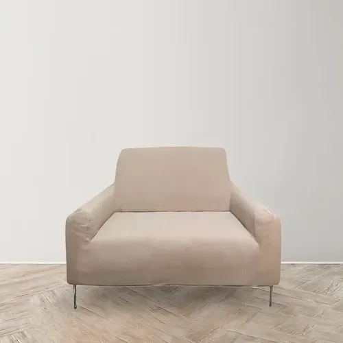 Funda De Sillón Anastasia Cuadrado Poliéster Coral Claro