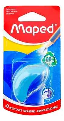 Sacapuntas Plástico Bulbo Con Depósito Maped Celeste