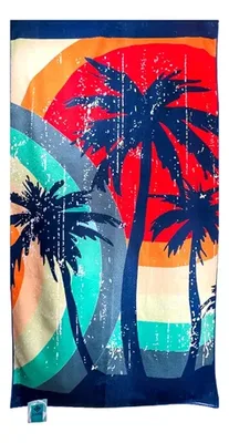 Toalla De Playa Microfibra Estampada 70x140cm Coral Claro