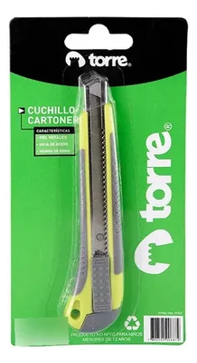 Cuchillo Cartonero Chico Hoja Acero Mango Goma